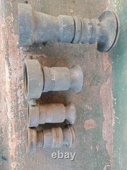 Vintage Elkhart Brass Set Of (4) Fire Hose Nozzles 9, 5.5, & 2x4.5