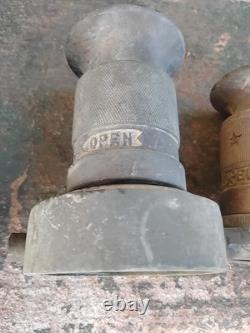Vintage Elkhart Brass Set Of (4) Fire Hose Nozzles 9, 5.5, & 2x4.5
