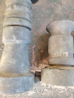 Vintage Elkhart Brass Set Of (4) Fire Hose Nozzles 9, 5.5, & 2x4.5