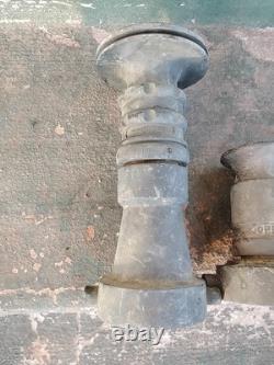 Vintage Elkhart Brass Set Of (4) Fire Hose Nozzles 9, 5.5, & 2x4.5