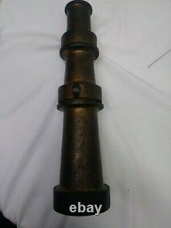 Vintage Elkhart C Brass MFG Co Heavy Solid Brass Fire Hose Nozzle 14 Long