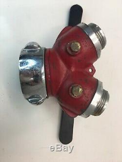 Vintage Elkhart Fire Hydrant Hose Splitter -(2)-1 1/2 Hoses