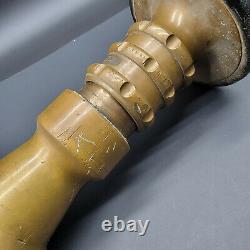 Vintage Elkhart Heavy Brass Fire Hose Nozzle Tip ELKHART 9 1/2