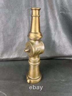 Vintage Elkhart Lever Shut Off Fire NoZzle, Missing Shut Off Handle WithRiser