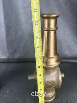 Vintage Elkhart Lever Shut Off Fire NoZzle, Missing Shut Off Handle WithRiser