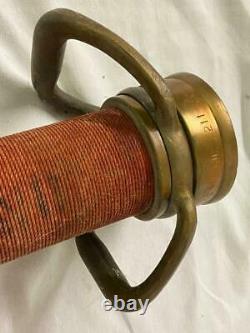 Vintage Elkhart Mfg Co. 211 Brass Fire Department Hose Nozzle 30 11-58 NICE