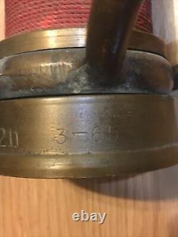 Vintage Elkhart Mfg Co. 211 Brass Fire Department Hose Nozzle 30 3-65 Nice