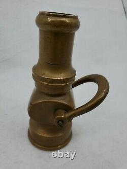 Vintage Engine 18 Fire Department Smooth Bore Brass Nozzle With Lever! Rare