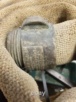 Vintage Eureka Akron Brass Rocker Lug Fire Hose