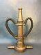 Vintage Eureka Fire Hose Co. 2 1/2 In. Brass Fire Nozzle/ Leather Handles/ On 4