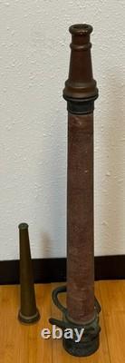 Vintage Eureka Fire Hose Co Underwriters Playpipe Nozzle 32 Brass Cord Wrapped