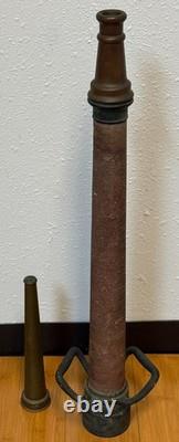 Vintage Eureka Fire Hose Co Underwriters Playpipe Nozzle 32 Brass Cord Wrapped