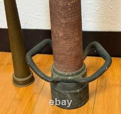 Vintage Eureka Fire Hose Co Underwriters Playpipe Nozzle 32 Brass Cord Wrapped
