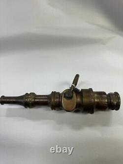 Vintage Eureka Fire Hose MFG Co. Brass Fire Hose Nozzle
