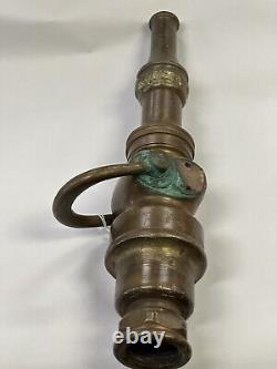 Vintage Eureka Fire Hose MFG Co. Brass Fire Hose Nozzle