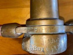 Vintage FD 2 Brass Large Fire Nozzle Powhatan B&I Works Ranson V. A