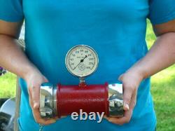 Vintage Fire Engine Hose Pressure Test Gauge Brass Wooster Bras Co. Ohio