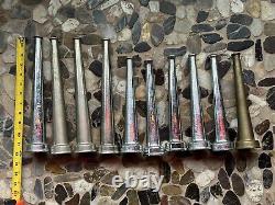 Vintage Fire Hose 10 nozzle lot collection Fireman Chrome, Brass Firefighting, 