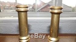 Vintage Fire Hose Brass Nozzle Candle Sticks Near Pair Heavy Brass