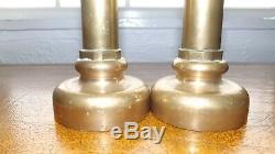 Vintage Fire Hose Brass Nozzle Candle Sticks Near Pair Heavy Brass