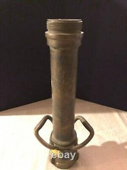 Vintage Fire Hose Cannon Nozzle 2-1/2 Pipe With 3 Coupler