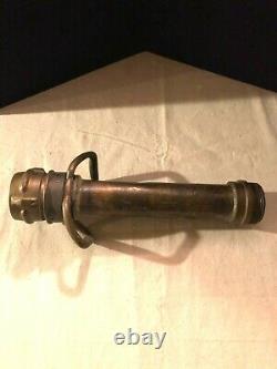 Vintage Fire Hose Cannon Nozzle 2-1/2 Pipe With 3 Coupler