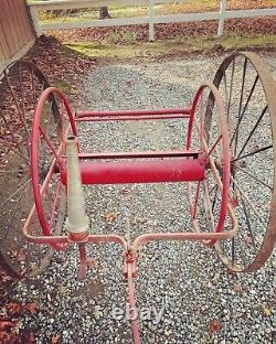 Vintage Fire Hose Cart- Hand Pulled 1912