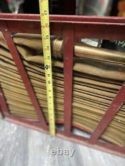 Vintage Fire Hose Cradle Hump Rack Wall Mounted Steel WithHose & Nozzle, 1962Rare