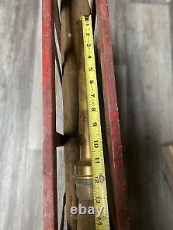 Vintage Fire Hose Cradle Hump Rack Wall Mounted Steel WithHose & Nozzle, 1962Rare
