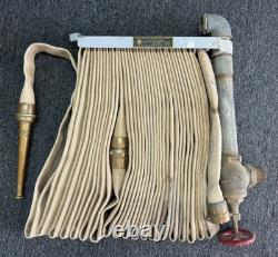 Vintage Fire Hose, Elkhart Brass & wall cabinet Vintage Fire Hose, Elkhart Brass & wall cabinet