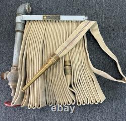 Vintage Fire Hose, Elkhart Brass & wall cabinet Vintage Fire Hose, Elkhart Brass & wall cabinet