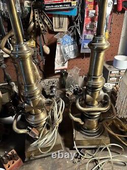 Vintage Fire Hose Nozzle Light Lamps Gift For Your Favorite Fireman Brass Set