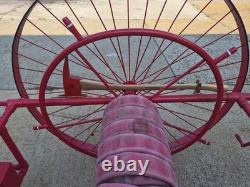 Vintage Fire Hose Reel Cart with Underwriters Nozzle, Axe, And Fire Hydrant