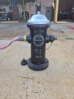 Vintage Fire Hose Reel Cart with Underwriters Nozzle, Axe, And Fire Hydrant