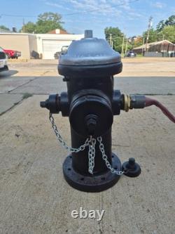 Vintage Fire Hose Reel Cart with Underwriters Nozzle, Axe, And Fire Hydrant
