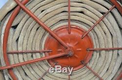 Vintage Fire Hose Reel Nozzle Firefighter Fireman Brass 1940's Cloth Goodyear