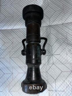 Vintage Firefighter Fire Hose Nozzle Elkhart Brass Mfg Co