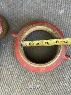 Vintage Firefighters Elkhart brass MFG Co Fire Hydrant 6 Coupling? Great Decal