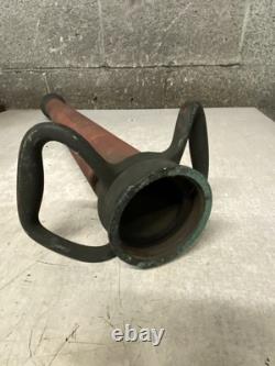 Vintage Fireman's Fire Truck Nozzle Cannon 30 Long Gun Solid Brass/Red Chorded