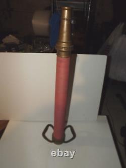 Vintage Fireman's Fire Truck Nozzle Cannon 30 Long Gun Solid Brass/Red Chorded