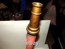 Vintage Fireman's Fire Truck Nozzle Cannon 30 Long Gun Solid Brass/Red Chorded