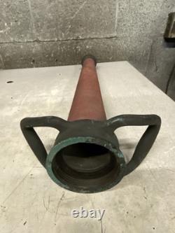 Vintage Fireman's Fire Truck Nozzle Cannon 30 Long Gun Solid Brass/Red Chorded