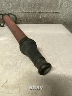 Vintage Fireman's Fire Truck Nozzle Cannon 30 Long Gun Solid Brass/Red Chorded