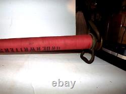 Vintage Fireman's Fire Truck Nozzle Cannon 30 Long Gun Solid Brass/Red Chorded