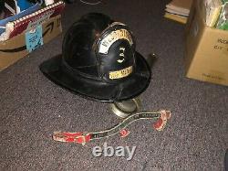 Vintage Fireman's Safety Helmet, & Tool & 12 Fire-Nozzle Pre-1960 NJ Fire Dpt