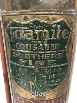 Vintage Foamite Crusader Brass Fire Extingusher Elmira New York La France EMPTY