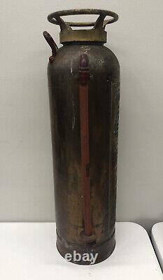 Vintage Foamite Crusader Brass Fire Extingusher Elmira New York La France EMPTY