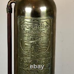 Vintage Foamite Crusader Brass Fire Extingusher Lamp Elmira New York La France