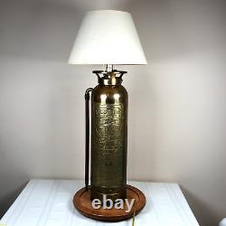 Vintage Foamite Crusader Brass Fire Extingusher Lamp Elmira New York La France