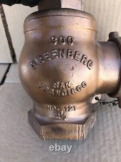 Vintage Greenberg 300 2-1/2 Fire Hydrant Valve #121